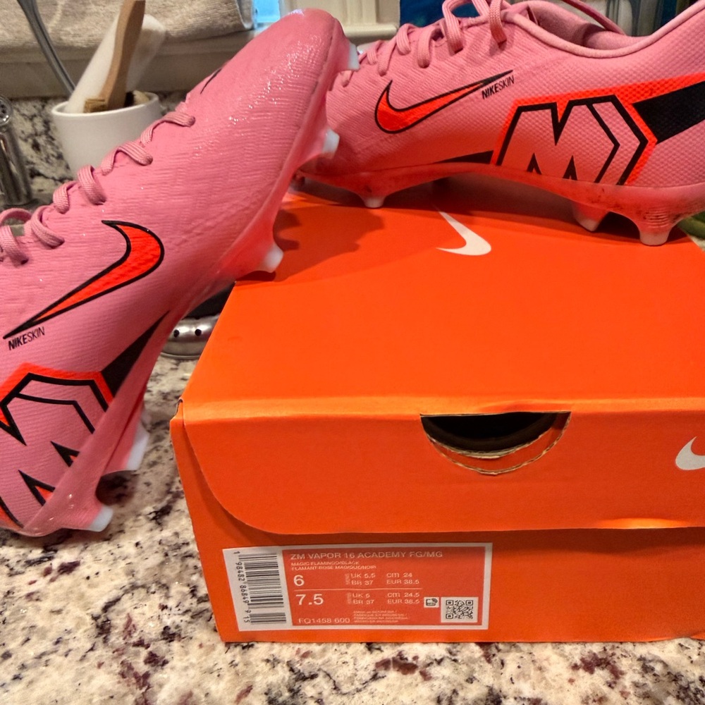 Nike Pink and Black Soccer Cleats